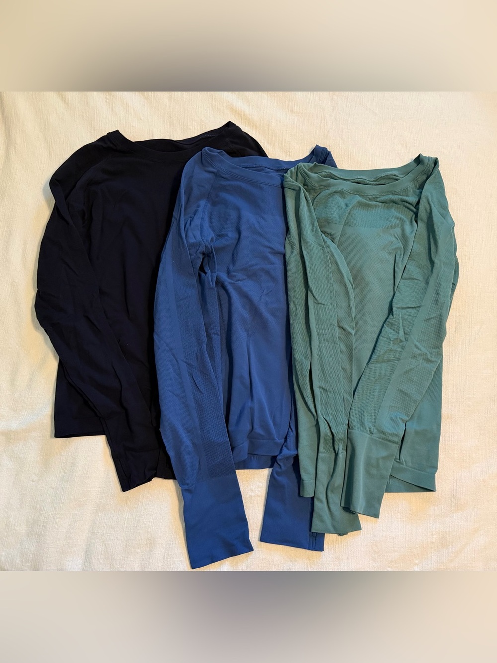 Amazon Women's Long-Sleeve Crewneck Tee - Black, Blue, Green